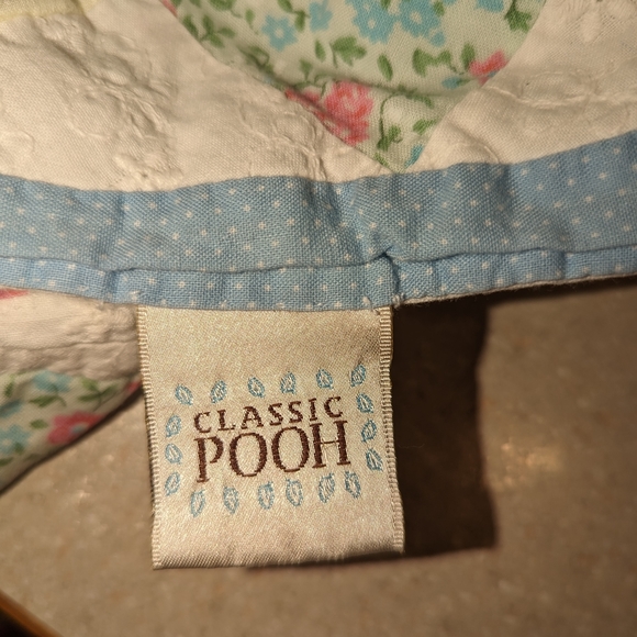 Vintage Classic Pooh Winnie the Pooh butterfly Baby Crib Blanket Quilt Quilted - Picture 3 of 16